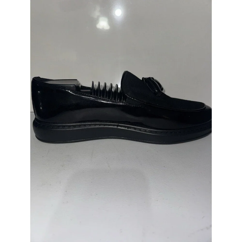 Black Patent Leather Tassel Loafer Slip-On Ram&Rock Dress Shoes US M 10.5/W 12
